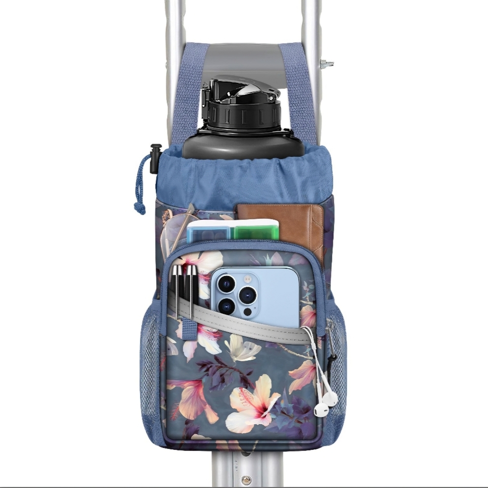 Blooming Hibiscus Walker/Crutch Organizer Pouch